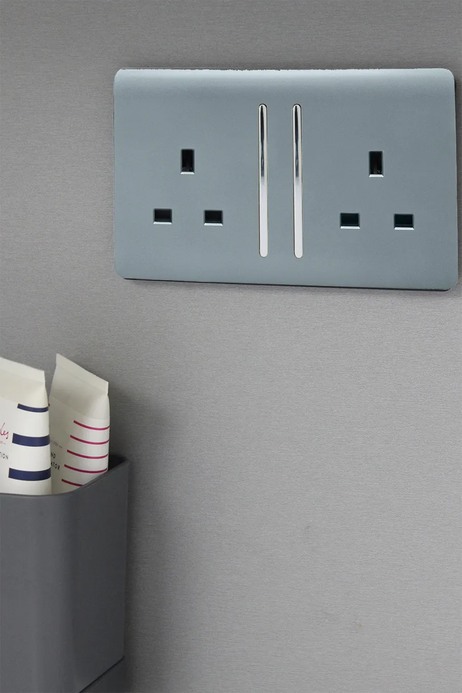 2 Gang 13Amp Long Switched Double Socket Cool Grey ART-SKT213LCG  Trendi Cool Grey